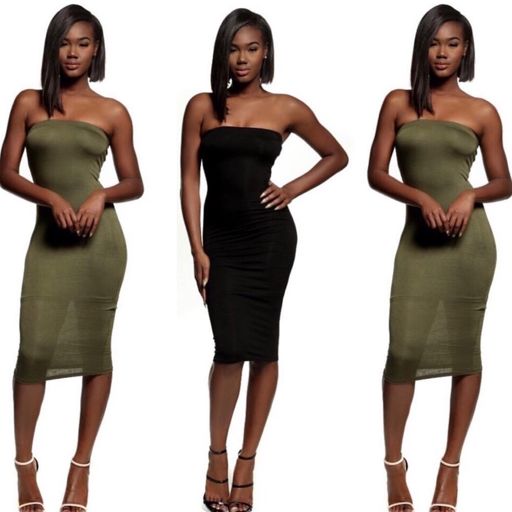 strapless contour dress